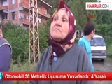 Zonguldak'ta Otomobil Şarampole Devrildi: 4 Yaralı