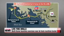 North Korea conducts live fire drills near de facto maritime border