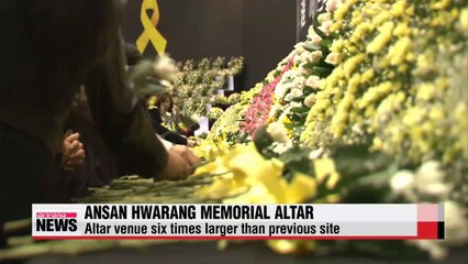 Thousand of people come to pay tribute at Ansan Hwarang Memorial Hall