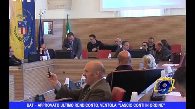 BAT | Approvato ultimo rendiconto, Ventola: lascio conti in ordine