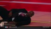 Shaquille o'neal hilarious Fail and fall down because of trash can.