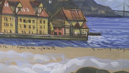 Marie Détrée, peintre officiel de la Marine à bord de la FREMM Aquitaine