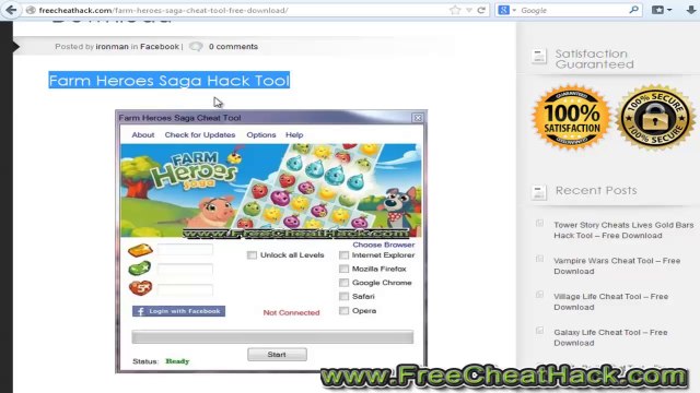 Farm Heroes Saga Cheat Tool 2014 Updated
