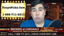 MLB Pick St Louis Cardinals vs. Milwaukee Brewers Odds Prediction Preview 4-29-2014