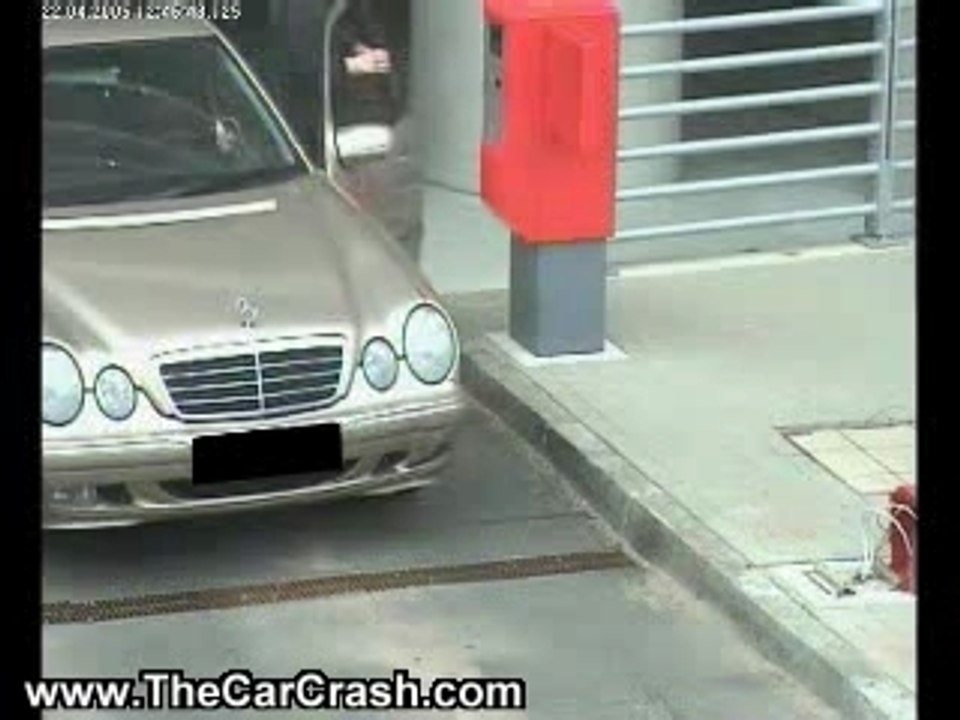 Woman Crashes into Automated Hurdle