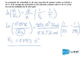 Ejercicio resuelto de Energía de activación Deducir unidades de la constante de velocidad k