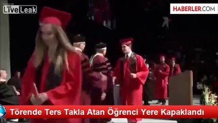 Törende Ters Takla Atan Öğrenci Yere Kapaklandı