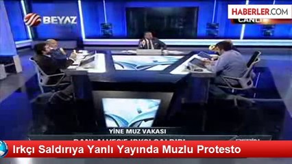 Irkçı Saldırıya Canlı Yayında Muzlu Protesto