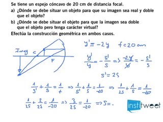 Optica. Selectividad Fisica Madrid examen resuelto paso a paso