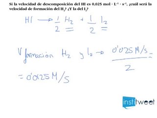 Cálculo de velocidad de formación (Cinética química)