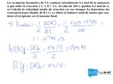 Velocidad de reacción Cálculo de velocidades medias y concentraciones