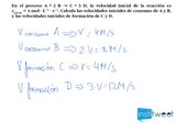 Cálculo de velocidades inciales de consumo y de formación (Cinética química)