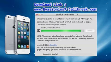 UNTETHERED evasion 1.0.8 ios 7.1 jailbreak in easy steps