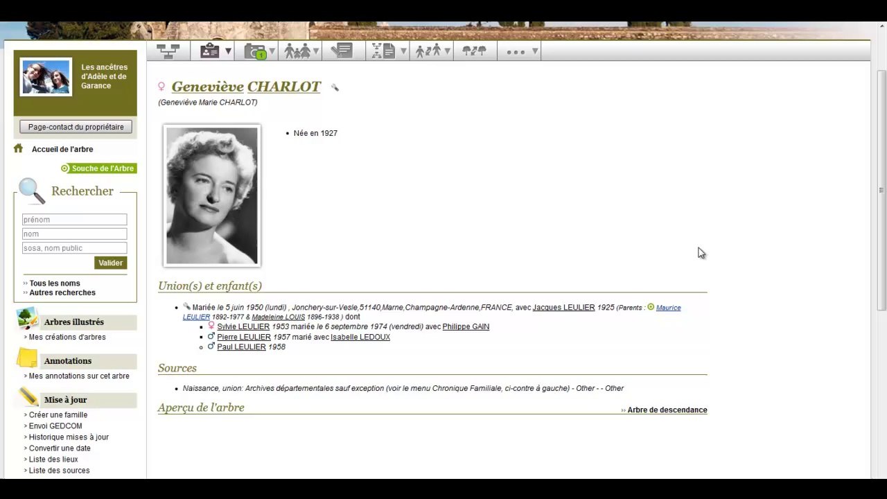 Publier une photo sur votre arbre généalogique