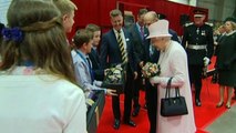 Queen visits cracker factory on tour of Wales