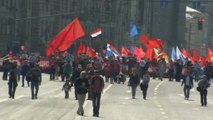 Ukrainians, Russians put conflict at center of May Day