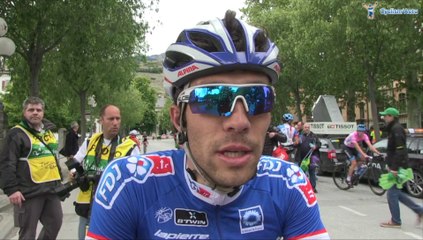 Thibaut Pinot à l'arrivée de la 1e étape du Tour de Romandie 2014