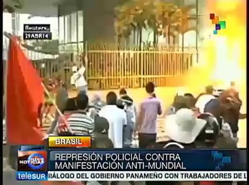 Desempleados protestaron en Sao Paulo contra la Copa Mundial de Fútbol