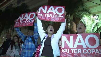 Hundreds of protesters in Sao Paulo rally against the World Cup
