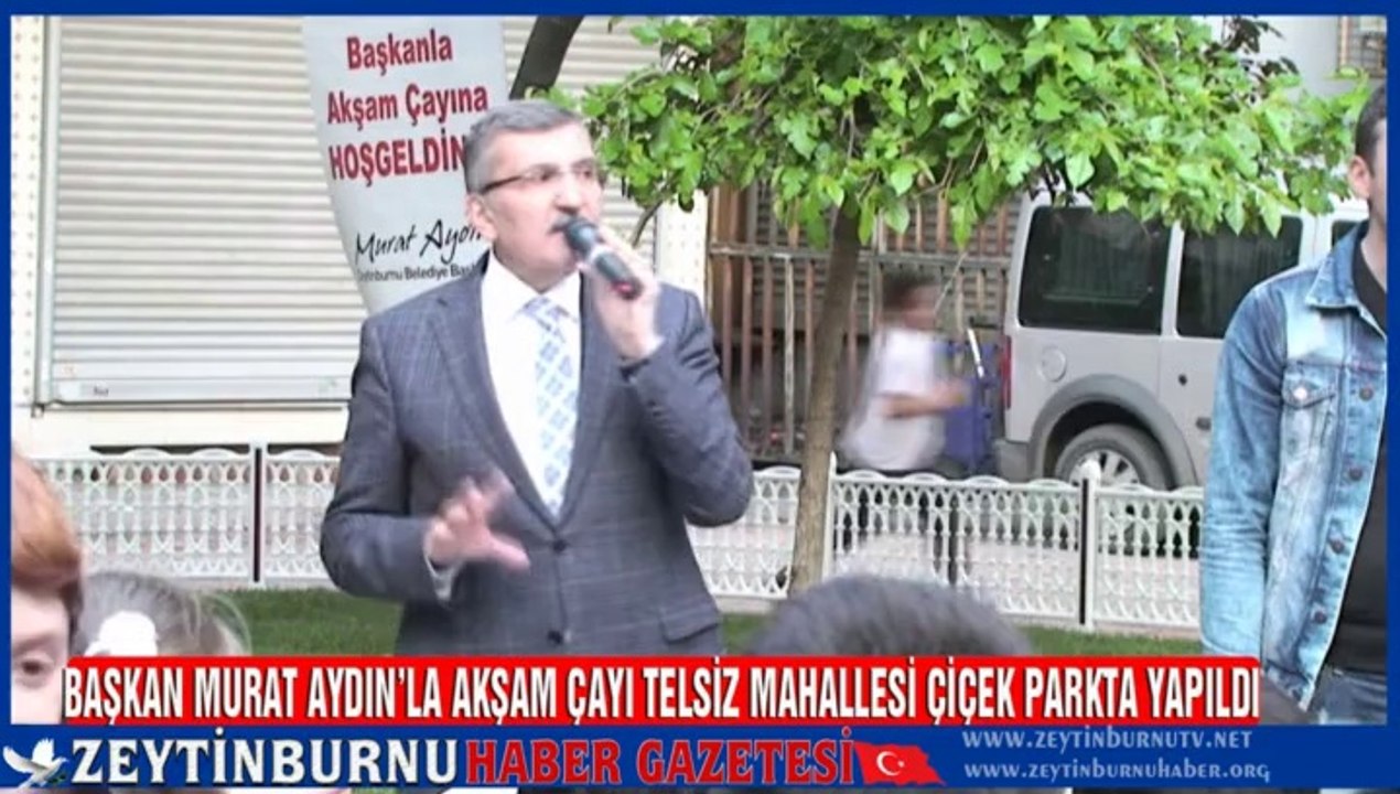 Başkanla Akşam Çayı Telsiz Mahalesi Çiçek Parkta Yapıldı