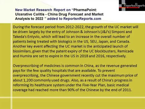 China Ulcerative Colitis Market Forecast to 2022