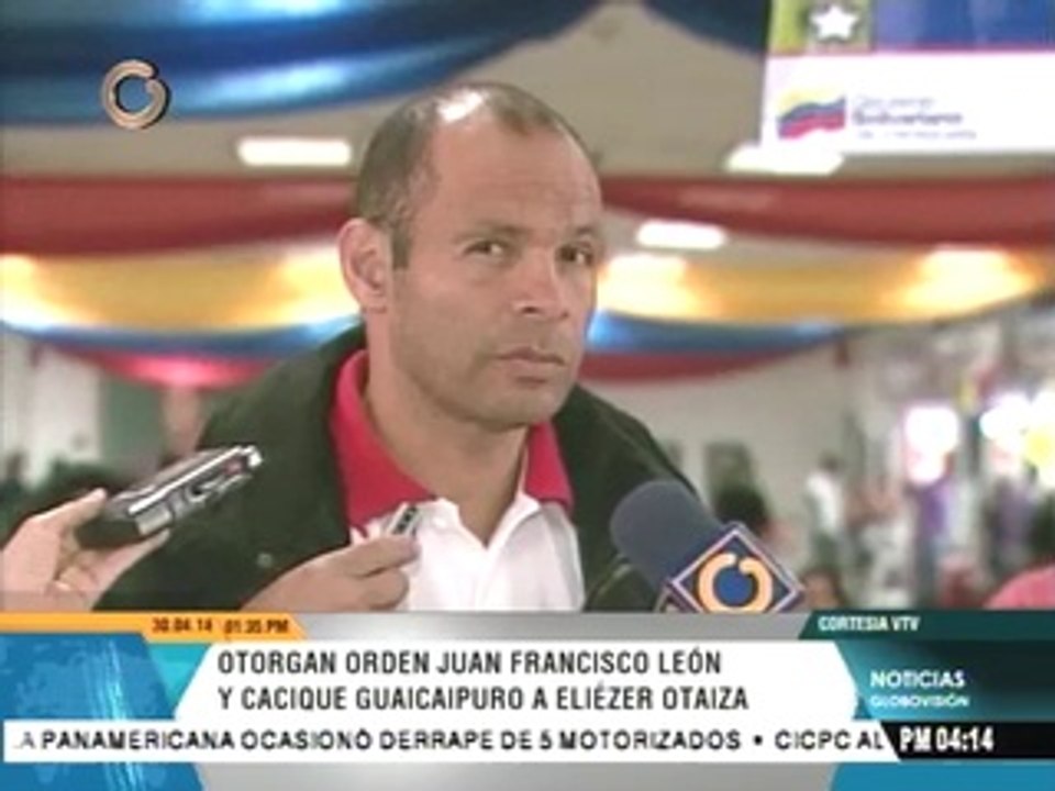 Otorgan condecoración post mortem a Eliézer Otaiza
