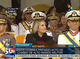 Ecuador: preside Correa ceremonia de cambio de alto mando militar