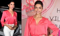 Deepika Padukone looks Hot & Gorgeous in Pink Dress at La Senza Lingerie Store launch event