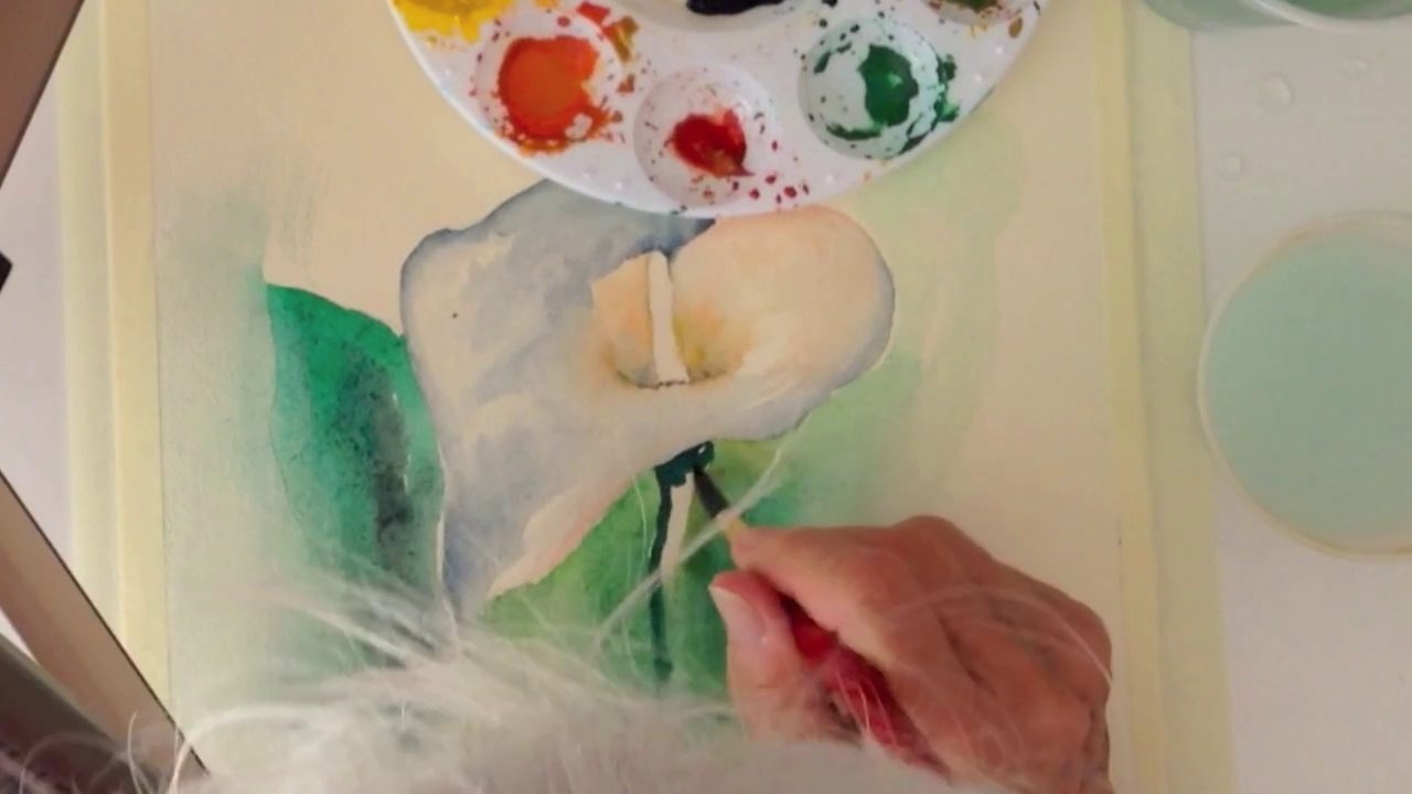 How to paint a white Calla Lily with Watercolors