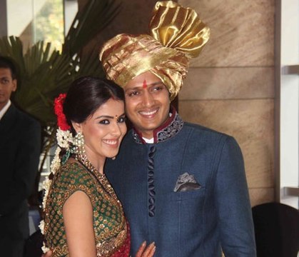Genelia D'Souza and Ritesh Deshmukh at Deepshikha Dheeraj Wedding