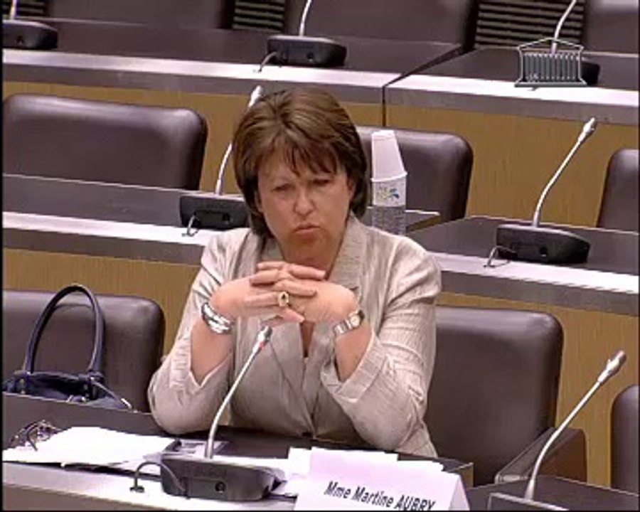 Audition de Mme Martine Aubry, ancien ministre de l’emploi et de la solidarité - Jeudi 5 Mai 2011