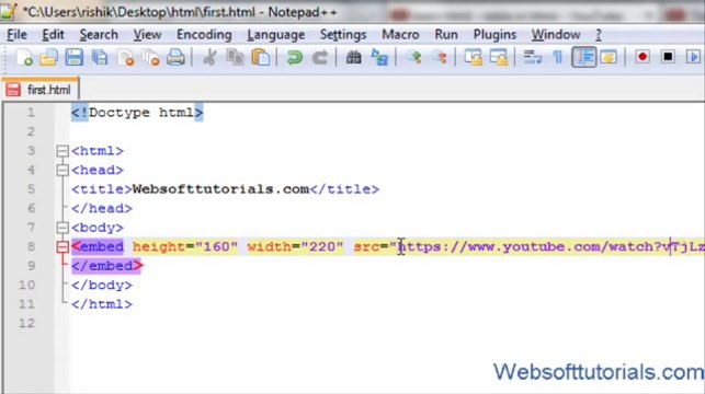 html and css in hindi _ urdu Tutorial - 12 - how to embed youtube video in html