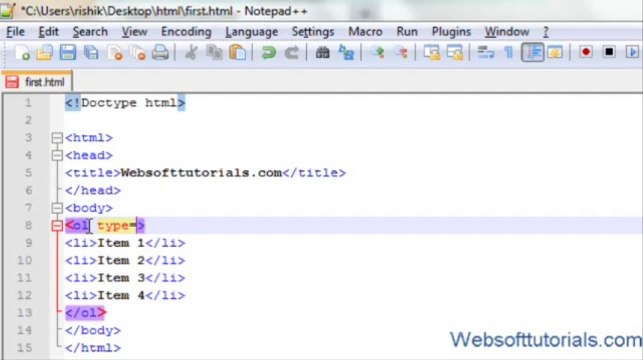 html and css in hindi _ urdu Tutorial - 13 - lists in html