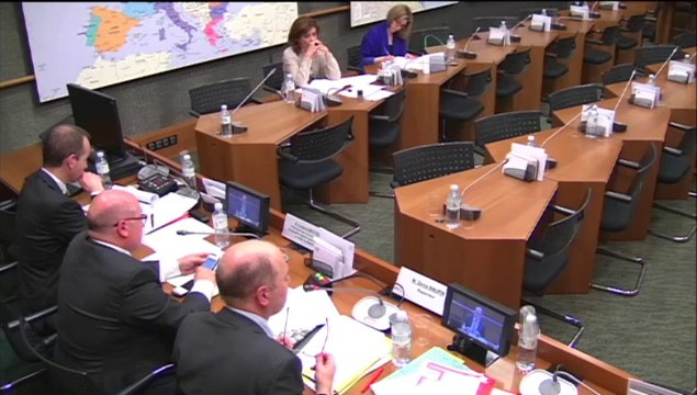 M. Gilles Trembley, Dir du GIE Assuratome; M. Maurice Corrihons, Dir des Spécialités de la Caisse centrale de réassurance; M. Pierre Picard, professeur au département d'économie de l'Ecole Polytechnique - Jeudi 10 Avril 2014