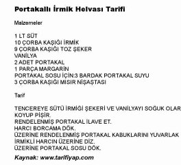 Portakalli Irmik Helvasi Tarifi