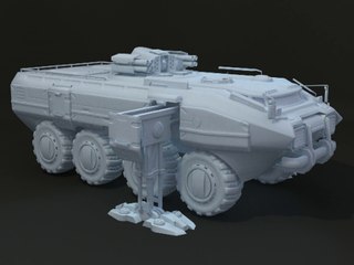 Rendu véhicule militaire avec une petite anim