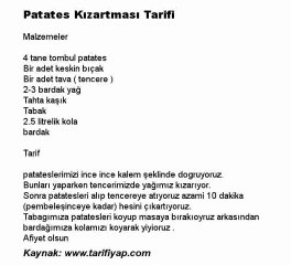 Patates Kızartması Tarifi