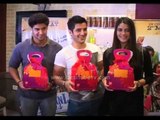 Purani Jeans cast pose for the cameras during the promotion at Cafe Coffee Day