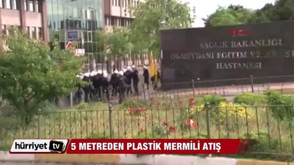 Vatandaşa 5 metreden plastik mermi