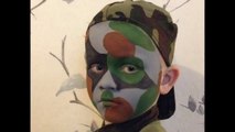 Easy Army Camouflage Face Paint _ Make-up Tutorial - Easy Guide - Children's Face Painting Tutorial