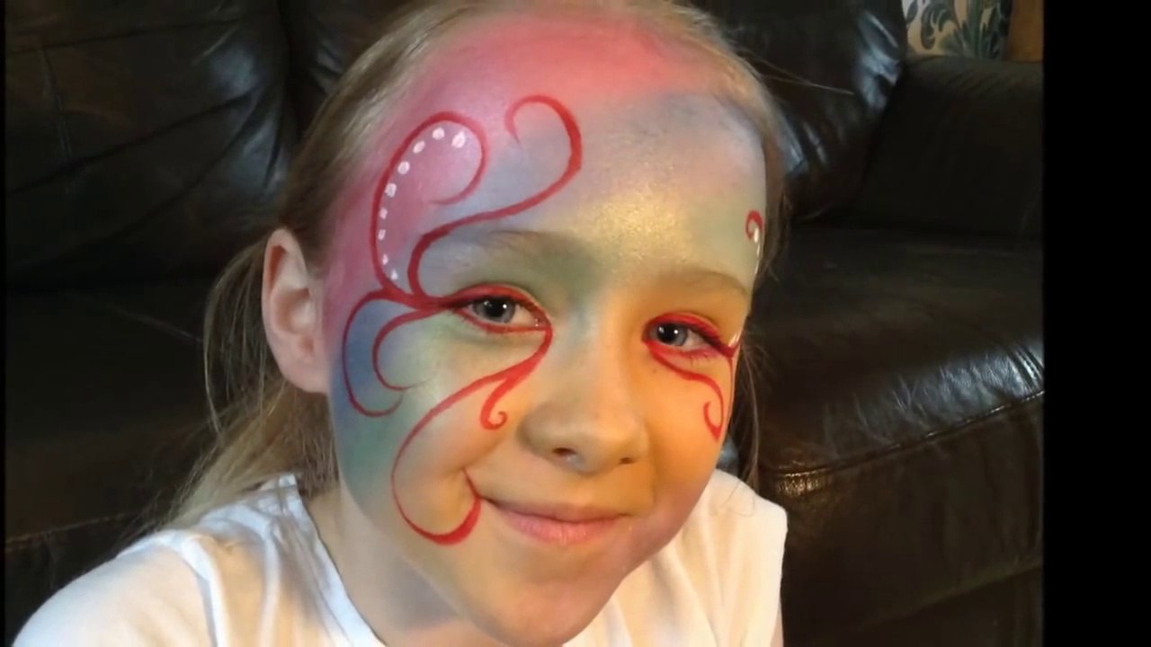 Girly Rainbow Make-up Tutorial Design - Easy Guide - Children's Face Painting Tutorial