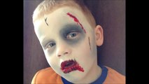 Zombie Face Paint _ Make-up Tutorial Design - Easy Guide - Children's Face Painting Tutorial