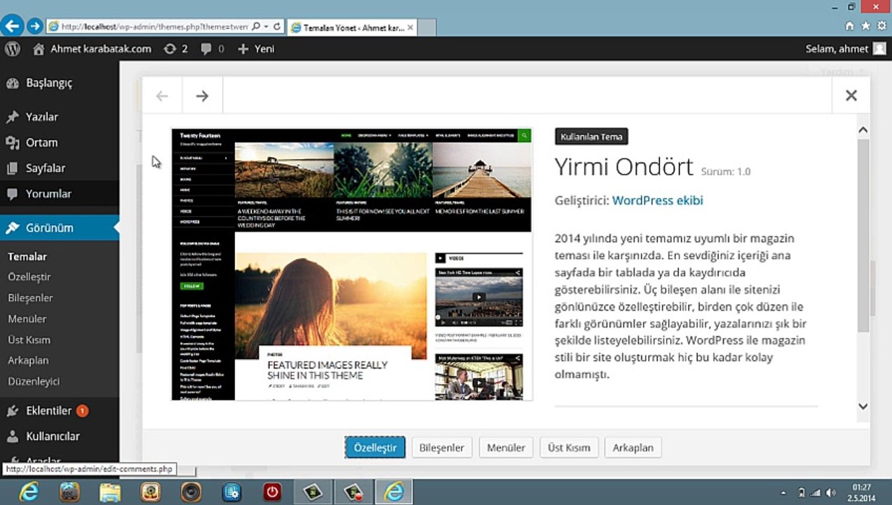Wordpress Kurulumu ve Anlatımı Ahmet Karabatak