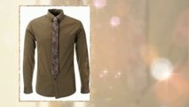 On Sale! FLATSEVEN Mens Slim Fit Casual Cotton Shirts with Military Camo Pattern Tie