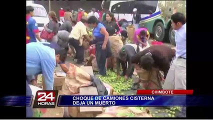 Choque frontal entre camión y bus dejó un muerto en Chimbote