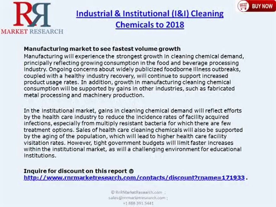 Industrial and Institutional (I&I) Cleaning Chemicals Industry Forecast 2018