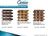 Glass With Metal and Stone Tiles by Ocean Mosaics Tiles