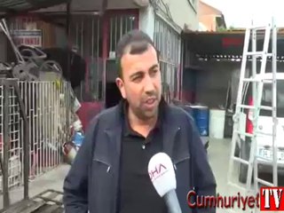 Başına eşarp takıp hurdacıyı soydu