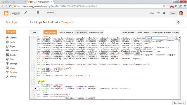 how to add adfly pop ads into your blogger