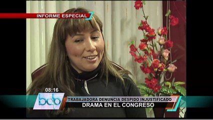 Trabajadora del Congreso de la República denuncia despido arbitrario